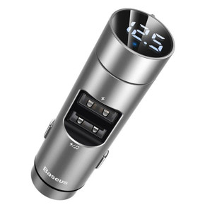 Picture of BASEUS ENERGY COLUMN BT 5.0 FM TRANSMITTER 2XUSB 3.1A SILVER