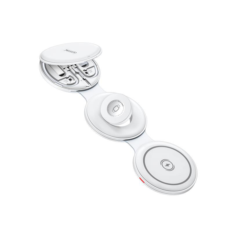 Obrazek Yesido ładowarka indukcyjna DS29 15W 5w1 + Zestaw Akcesoriów, WHITE / BIAŁY