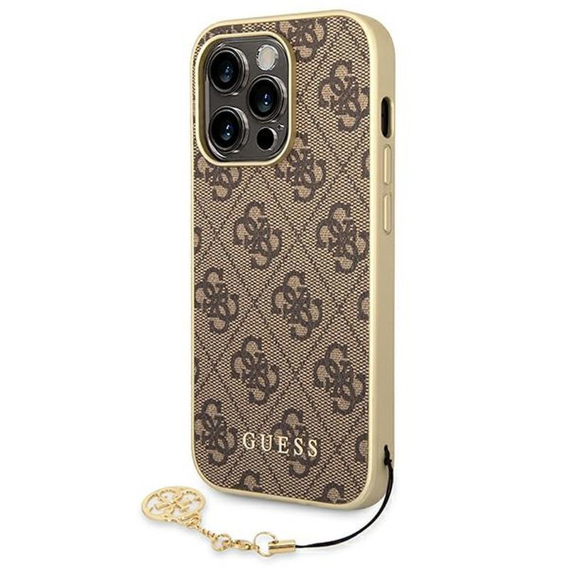 Obrazek GUESS IPHONE 14 PRO CHARMS COLLECTION GUHCP14LGF4GBR BRĄZOWY/BROWN