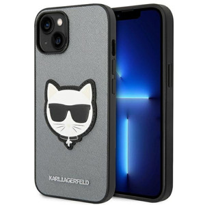 Obrazek KARL LAGERFELD IPHONE 14 PLUS CHOUPETTE HEAD PATCH KLHCP14MSAPCHG SILVER