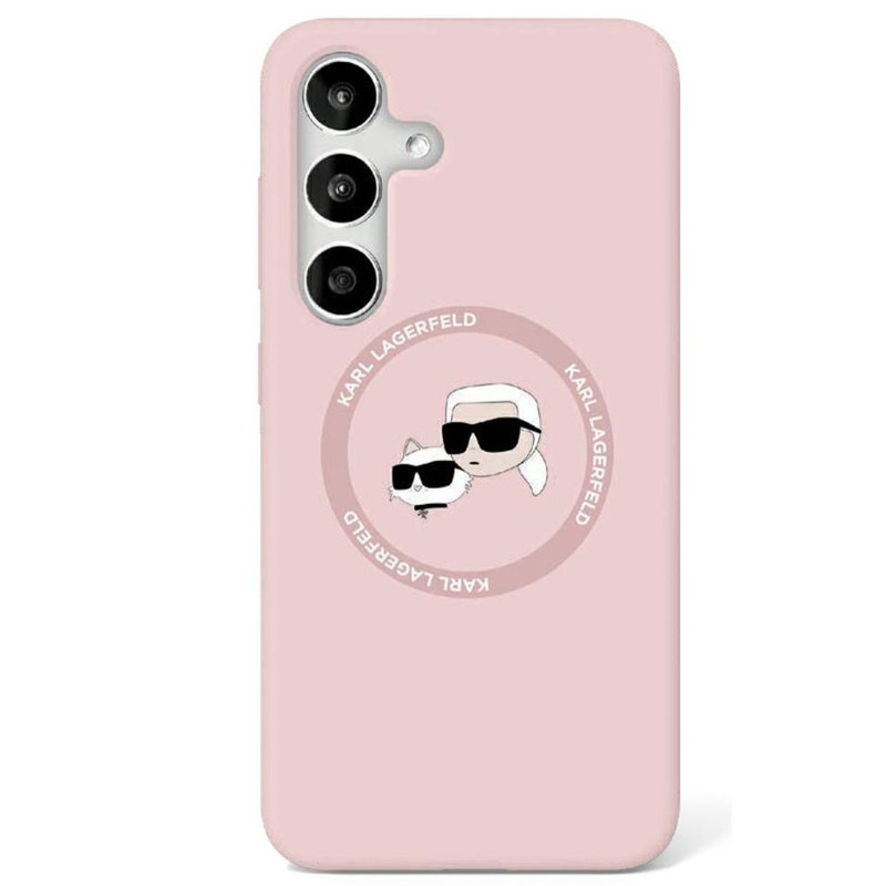 Obrazek KARL LAGERFELD SAMSUNG S25 MAGSAFE KLHMS25SSKCHTCP DOUBLE HEADS PINK