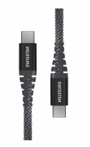 Obrazek KABEL SWISSTEN KEVLAR USB-C/USB-C 1.5m Antracyt