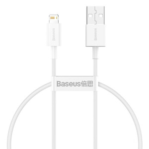 Obrazek KABEL BASEUS SUPERIOR USB/LIGHTNING 2.4A 0.25M BIAŁY/WHITE