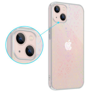 Obrazek MX HOLO HEART IPHONE 13 MINI CLEAR / PRZEŹROCZYSTY