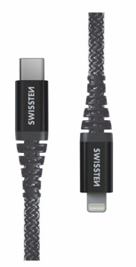 Obrazek KABEL SWISSTEN KEVLAR USB-C/LIGHT 1.5m Antracyt