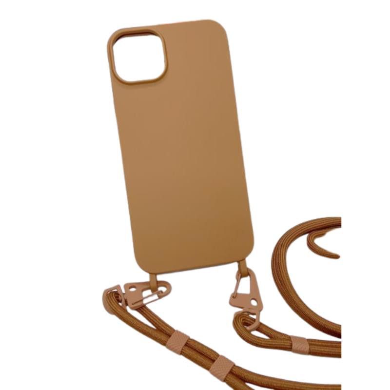 Obrazek Uniwersalna smycz do telefonu / na ramię Hook-07, BROWN / BRĄZOWY