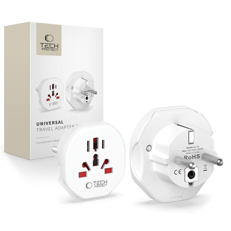 Obrazek TECH-PROTECT ładowarka sieciowa UNIVERSAL TRAVEL ADAPTER