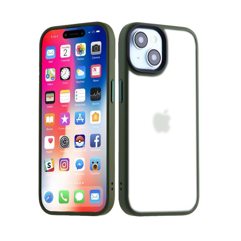 Obrazek MX RIBBED CAM IPHONE 15 (6.1) GREEN / ZIELONY