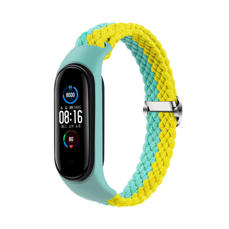 Obrazek Opaska pleciona Smart Band M5/M6/M7 MINT-YELLOW / MIĘTOWO-ŻÓŁTY