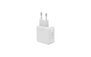 Obrazek Ładowarka sieciowa MX Burst GaN PD 35W, 2xUSB-C + kabel PD 20W C/Lightning, WHITE/BIAŁY