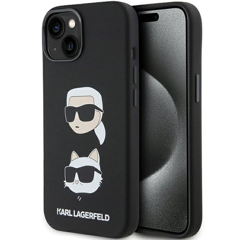 Obrazek KARL LAGERFELD IPHONE 15 PLUS KARL& CHOUPETTE HEAD KLHCP15MSDHKCNK BLACK