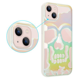 Obrazek ETUI SKULL IPHONE 12 HOLO WHITE / BIAŁY