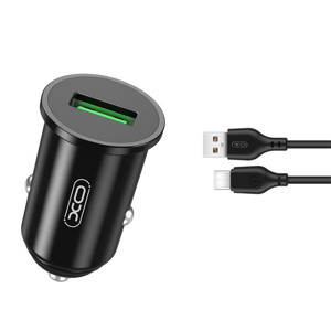 Obrazek XO ładowarka samochodowa TZ12 QC 18W 1xUSB kabel USB-C