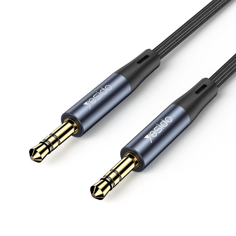 Obrazek Yesido Kabel Audio YAU39 3.5mm Aux Male - 3.5mm Aux Male, 1m, BLACK / CZARNY