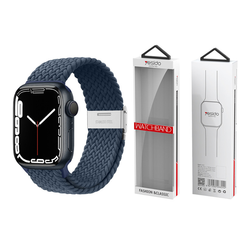 Obrazek Yesido WB23 Pleciony Pasek Apple Watch 42/44/45 NAVY/GRANATOWY