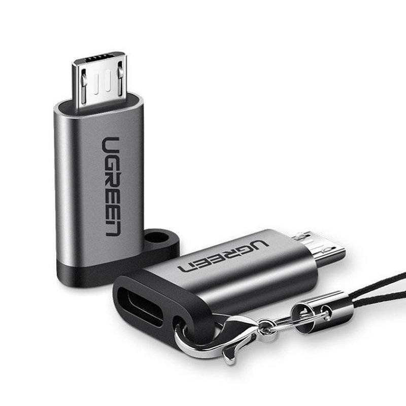 Obrazek Ugreen adapter przejściówka z USB Typ C na micro USB szary