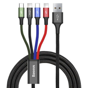 Obrazek KABEL BASEUS FAST 4w1 3,5A 1,2M USB-C/2xLIGHTNING/MICRO