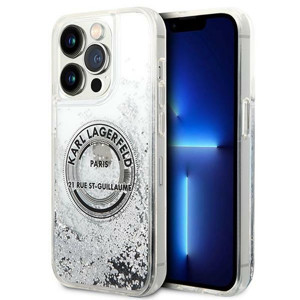 Obrazek KARL LAGERFELD IPHONE 14 PRO MAX LIQUID GLITTER RSG KLHCP14XLCRSGRS SILVER