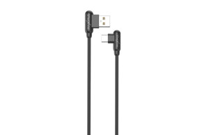 Obrazek KABEL MX CORNER FAST CHARGE TYPE-C 2.4A / 1m, BLACK / CZARNY, KĄTOWY