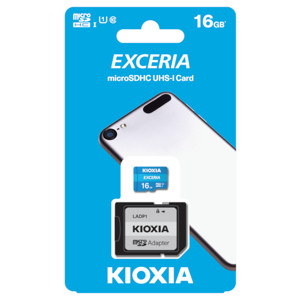 Obrazek Karta MicroSD 16GB KIOXIA EXCERIA UHS I U1 + adapter