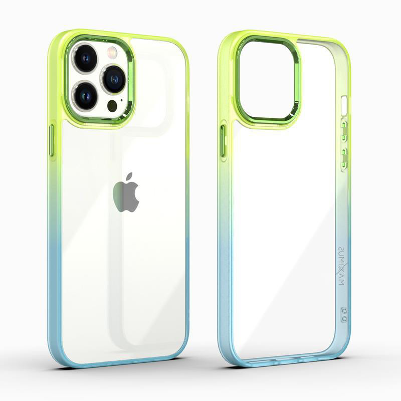 Obrazek MX RAINBOW IPHONE 14 PRO MAX (6.7) LIME-BLUE / ZIELONO-NIEBIESKI