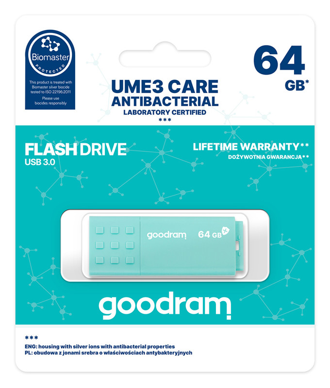 Obrazek PenDrive 3.0 GOODRAM ANTIBACTERIAL 64GB