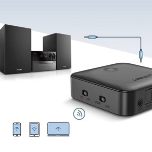 Obrazek Ugreen 2w1 nadajnik / odbiornik Bluetooth 5.0 do muzyki czarny