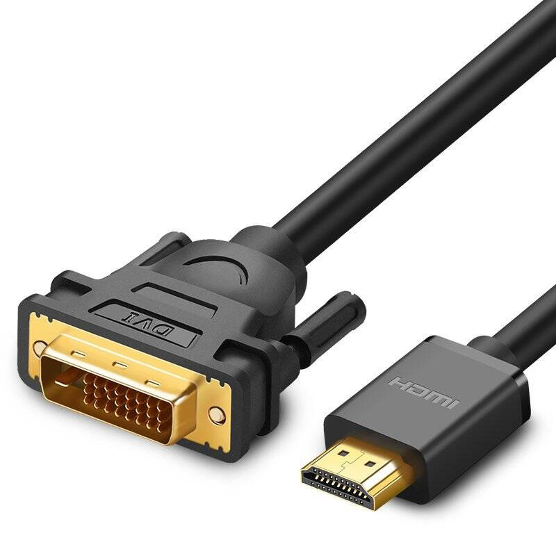 Obrazek Ugreen kabel HD106 DVI 24+1 pin HDMI FHD 60Hz 1.5m - czarny