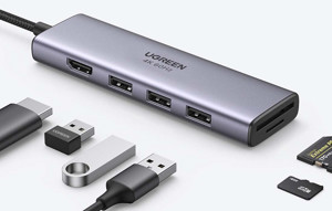 Obrazek Ugreen 6w1 wielofunkcyjny HUB USB Typ C 2x USB 3.2 Gen 1/HDMI 4K 60Hz/USB Typ C