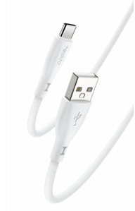 Obrazek Yesido Silikonowy Kabel CA119 18W USB-Type-C 1m 2A, WHITE / BIAŁY