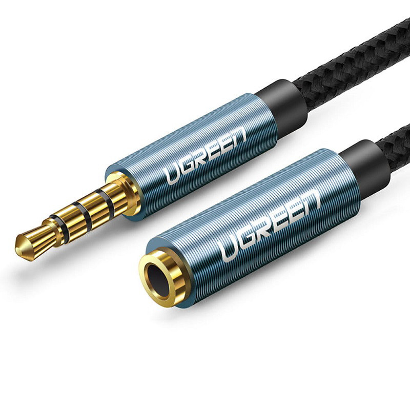 Obrazek Ugreen kabel adapter przedłużacz AUX

mini jack 3,5 mm 2m niebieski AV118