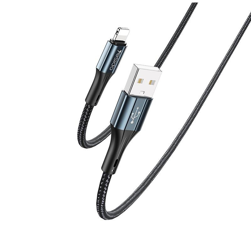 Obrazek Yesido Kabel CA94 12W USB-Lightning 2m 2.4A, BLACK / CZARNY