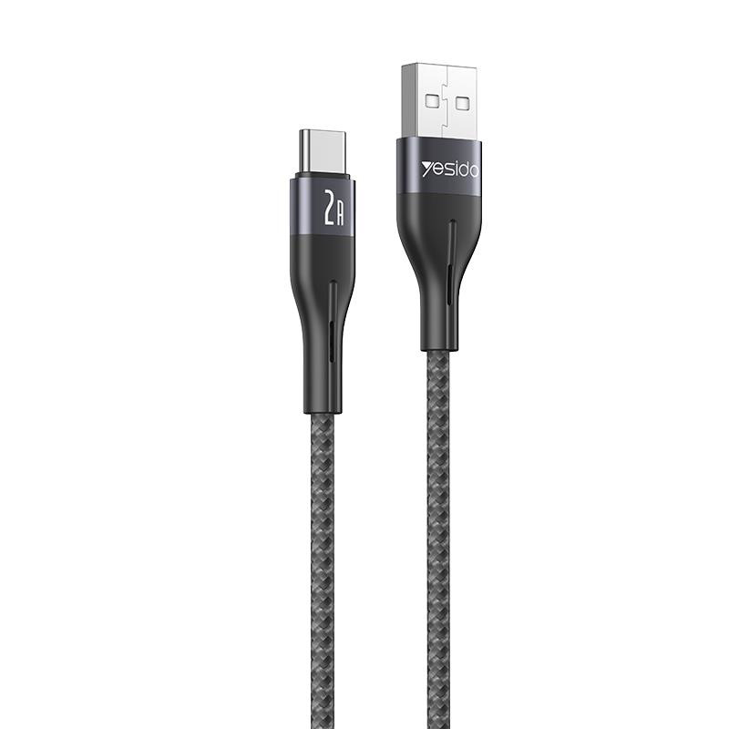 Obrazek Yesido Kabel CA121 18W USB-Type-C 1m 2A, BLACK / CZARNY