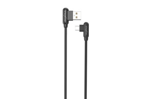 Obrazek KABEL MX CORNER FAST CHARGE MICRO USB 2.4A / 1m, BLACK / CZARNY, KĄTOWY