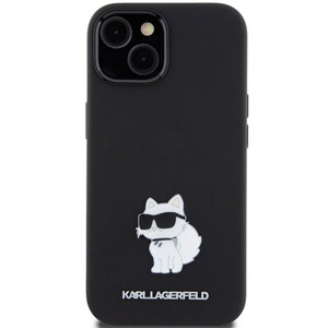 Obrazek KARL LAGERFELD IPHONE 15 PLUS CHOUPETTE METAL PIN KLHCP15MSMHCNPK BLACK