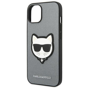 Obrazek KARL LAGERFELD IPHONE 14 PLUS CHOUPETTE HEAD PATCH KLHCP14MSAPCHG SILVER