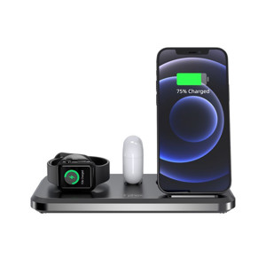 Obrazek Ładowarka INDUKCYJNA T-PHOX POWERPAD 3w1 BLACK WIRELESS