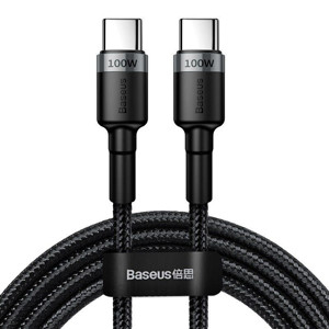 Obrazek KABEL BASEUS CAFULE USB-C/USB-C QC 3.0 PD 2.0 100W 5A 2M GREY/BLACK