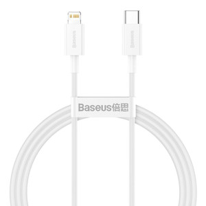 Obrazek KABEL BASEUS SUPERIOR SERIES 20W 1M USB-C/LIGHTNING WHITE