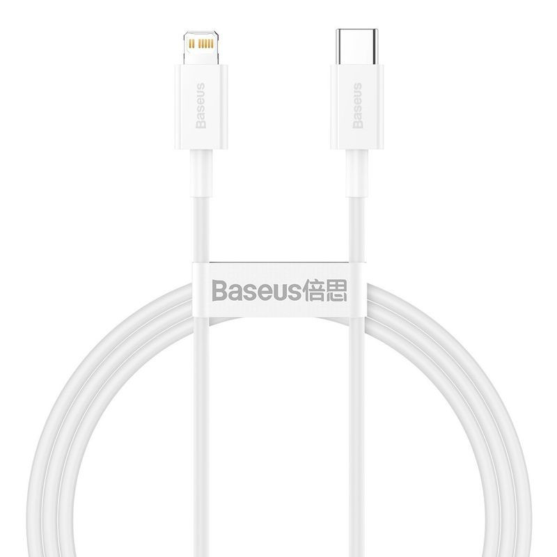 Obrazek KABEL BASEUS SUPERIOR SERIES 20W 1M USB-C/LIGHTNING WHITE