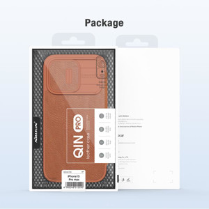 Obrazek Nillkin Qin Pro Leather Case Iphone 15 Pro Max (6.7), BLACK / CZARNY