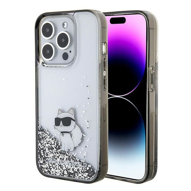 Obrazek KARL LAGERFELD IPHONE 15 PRO MAX LIQUID GLITTER CHOUPETTE KLHCP15XLKCNSK