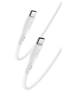 Obrazek Yesido Silikonowy Kabel CA152 PD 60W Type-C/Type-C 1m 3A, WHITE / BIAŁY