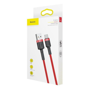 Obrazek KABEL BASEUS CAFULE USB/USB-C 3A 1M RED