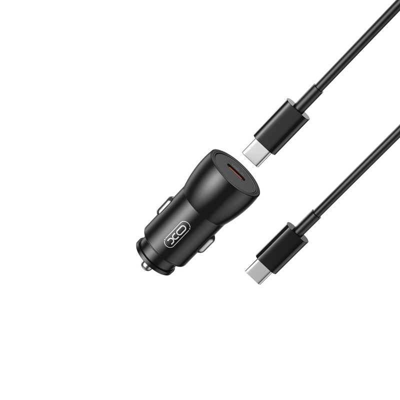 Obrazek XO ładowarka samochodowa CC57 PD 25W PD Czarna + Kabel USB-C