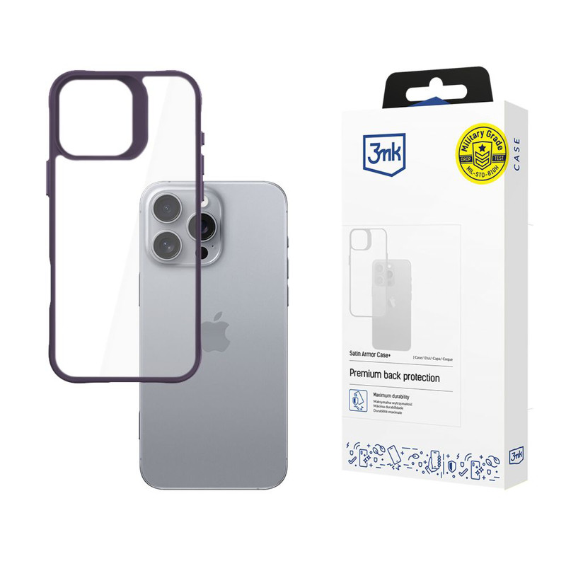 Obrazek 3MK SATIN ARMOR CASE+ IPHONE 16 PRO PURPLE