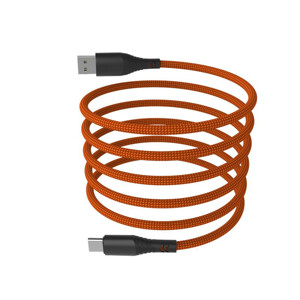 Obrazek Kabel Hammer USB-A - USB-C 3A 65W 1m (482Mbp/s), ORANGE / POMARAŃCZOWY
