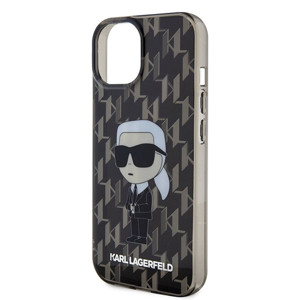 Obrazek KARL LAGERFELD IPHONE 15 MONOGRAM IKONIK KLHCP15SHNKMKLK CZARNY/BLACK