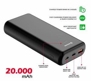 Obrazek POWERBANK SWISSTEN POWER LINE 20000 MAH 20W PD BLACK