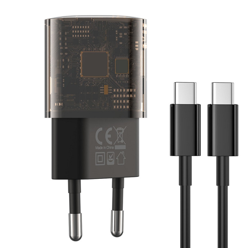 Obrazek XO ładowarka sieciowa CE05 PD 30W QC 18W 1xUSB 1xUSB-C + KABEL USB-C/USB-C